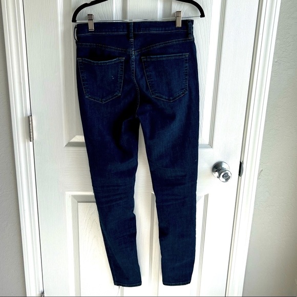 Free People Dark Wash Busted Knee Skinny Jeans - Picture 3 of 4